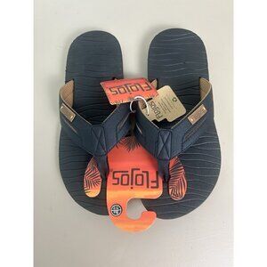 FLOJOS WAVERUNNER SPORTY BLACK Tan FLIP-FLOPS MENS SIZE 9 Water Friendly NEW